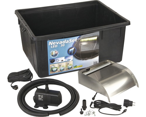 NevadaSet LED 30 complete tuinfonteinset met pomp, reservoir en waterval