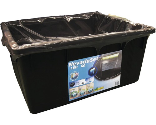Zwarte NevadaSet LED 60 kamerfontein met transparante folie