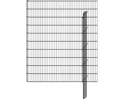 Dubbelstaafmat hekwerk met hekpaal