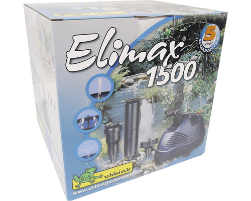 Verpakking van de Elimax 1500 vijverpomp