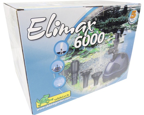 Verpakking van de Elimax 6000 vijverpomp