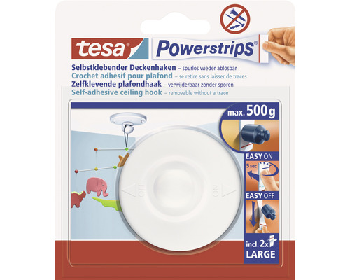 TESA Powerstrips klevende plafondhaak met 2 plakstrips