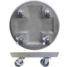 Ronde plantenroller van beton met wielen