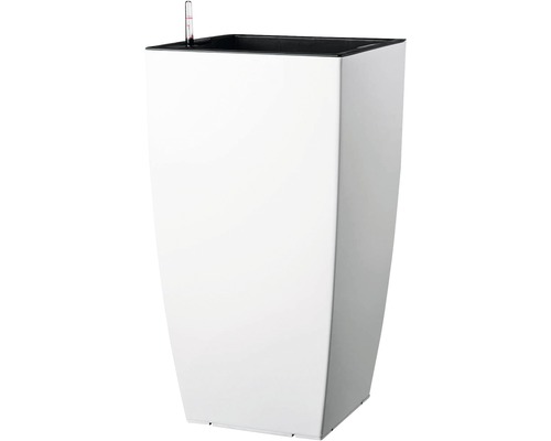 Witte plantenbak met irrigatiesysteem en waterniveau-indicator