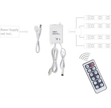 Ledstripcontroller met afstandsbediening en aansluitschema, exclusief voeding