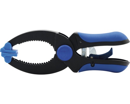 Veerklem gemaakt van kunststof met getande bekken