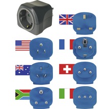 Reisadapter met verschillende stekkers voor diverse landen