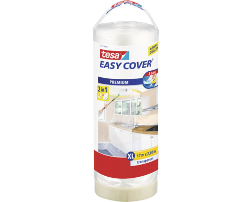 Tesa Easy Cover Premium afdekfolie, 17 meter maal 2,60 meter, transparant