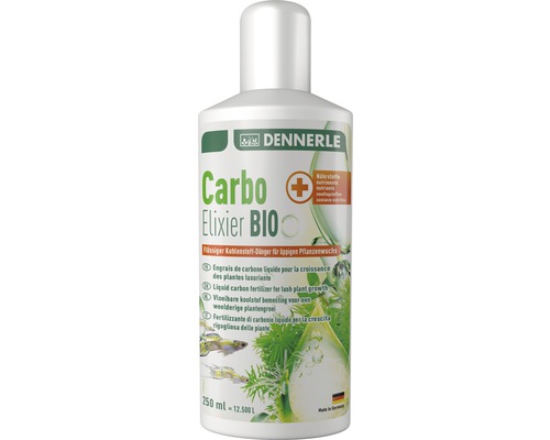Dennerle Carbo Elixier Bio, vloeibare koolstofmeststof voor planten, fles van 250 ml