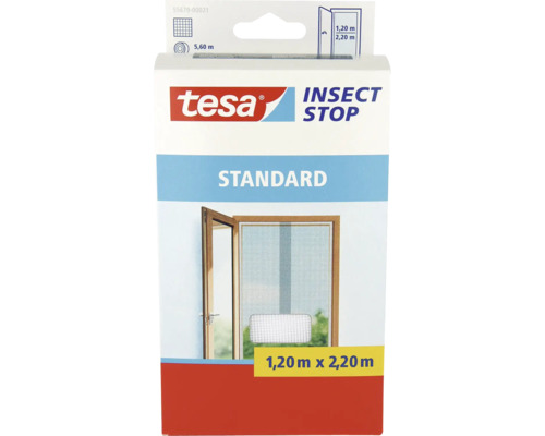 TESA Klittenbandhor deur Standard wit 65x220 cm 2-pack Tesa Insect Stop Standard vliegengaas voor deuren, afmeting 1,20 meter bij 2,20 meter