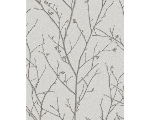 SUPERFRESCO EASY Vliesbehang 104754 Water Silk Spring zilver Behang met takkenmotief