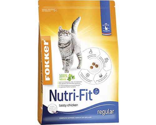 FOKKER Kattenvoer nutri fit 2,5 kg Fokker Nutri-Fit kattenvoer met kip voor volwassen katten vanaf één jaar