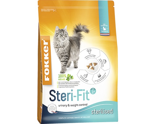 FOKKER Kattenvoer steri fit 2,5 kg Fokker Steri-Fit kattenvoer voor de ondersteuning van de urinewegen en gewichtsbeheersing