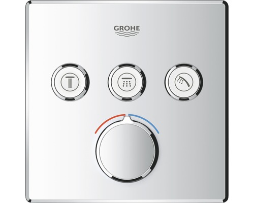 GROHE Afbouwdeel Grohtherm SmartControl mengkraan met omstelling vierkant 29149000 excl. SmartBox chroom