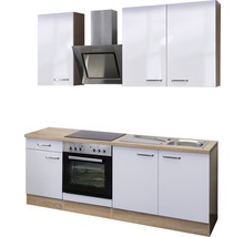 FLEX WELL Keukenblok met apparatuur Valero wit hoogglans 210x60 cm-thumb-3