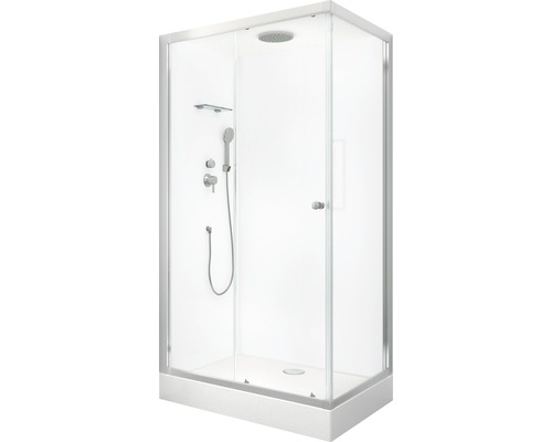 Complete douchecabine met douchekop, handdouche en opbergplank