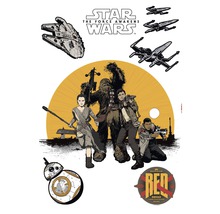 Star Wars: The Force Awakens illustratie met ruimteschepen en personages