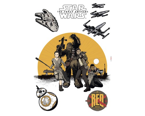 Star Wars: The Force Awakens illustratie met ruimteschepen en personages