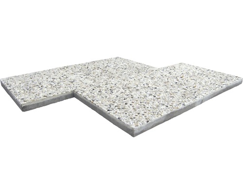 DIEPHAUS Grindtegel grijswit, 50 x 50 x 4 cm Twee aan elkaar verbonden stoeptegels met grindcoating