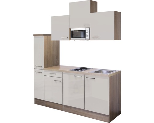 Complete keuken met boven- en onderkasten, spoelbak, kookplaat en magnetron