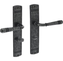 INTERSTEEL Deurkruk paar Helena op schild met WC-/badkamersluiting WC63/8 oud grijs