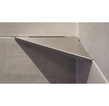 Hoekplanchet RVS geborsteld 30x30 cm