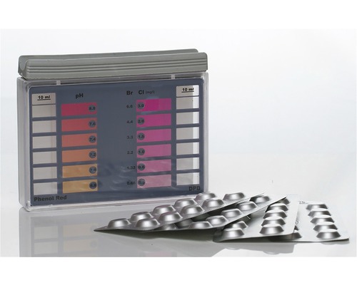 Pooltester met fenolrood en DPD-tabletten voor wateranalyse