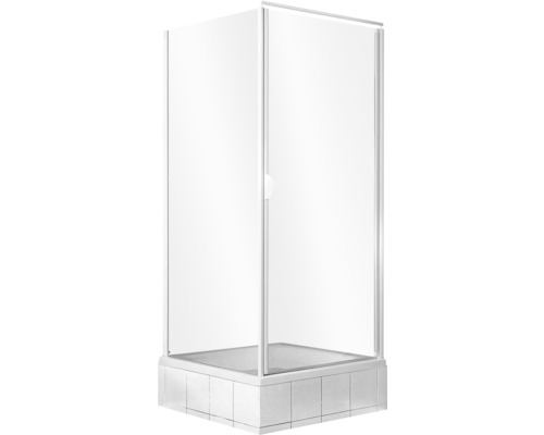 Vierkante douchecabine met helder glas