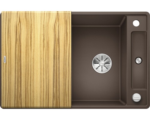 Spoelbak met houten snijplank