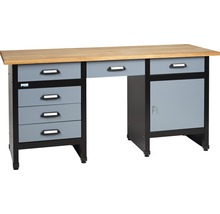 KÜPPER Werkbank 170 cm zilver-zwart (1 deur, 6 laden)-thumb-0 KÜPPER Werkbank 170 cm zilver-zwart (1 deur, 6 laden)-thumb-0