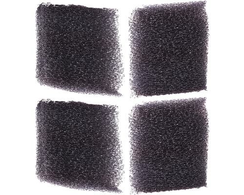 Vier zwarte filtersponzen