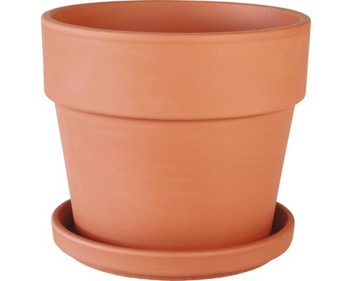 SPANG Bloempot Calima met schotel aardewerk terracotta Ø 28 cm H 25 cm