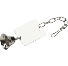 Bel met ketting en rechthoekige hanger voor bevestiging