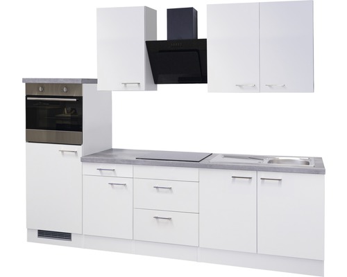 Complete keuken met bovenkasten, afzuigkap, spoelbak en oven