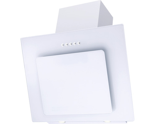 Witte afzuigkap met glazen scherm