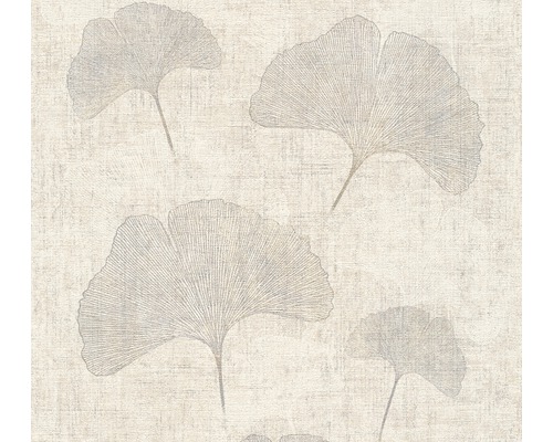 A.S. CRÉATION Vliesbehang 322653 Cuba Ginkgoblad beige Behang met ginkgo-bladmotief