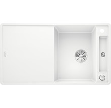 Witte gootsteen met afdruiprek en afvoerkorf