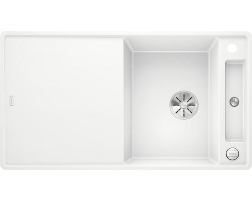 BLANCO Spoelbak Axia III 5 S-F wit 50x90,5 cm Witte gootsteen met afdruiprek en afvoerkorf