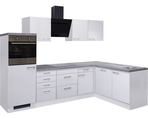 Complete keuken met inbouwoven, afzuigkap en spoelbak