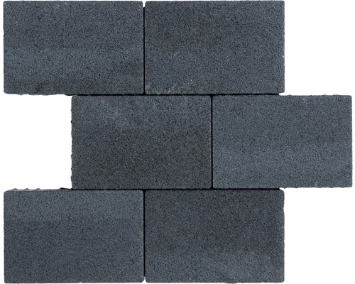 Zes grijze straatstenen