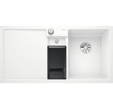 Spoelbak van Silgranit met afdruiprek en zeepdispenser