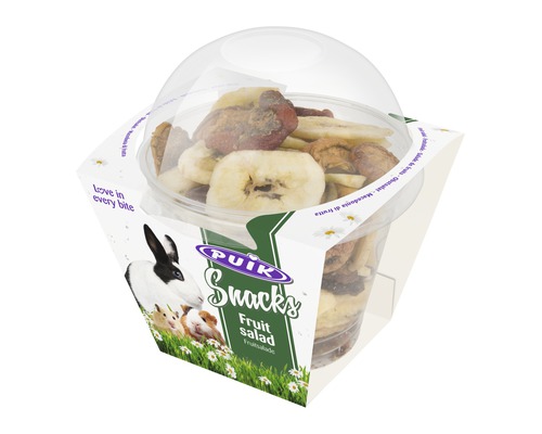 PUik Snacks fruitsalade voor kleine dieren in transparante verpakking