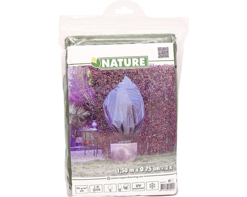 Nature plantbeschermhoes, 1,50 m x 0,75 m, 2 stuks, UV-bestendig, vorstbescherming