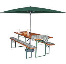 Biertafelset met tafel, banken en rechthoekige parasol