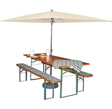 Biertafelset met parasol, tafelkleed en zitkussens