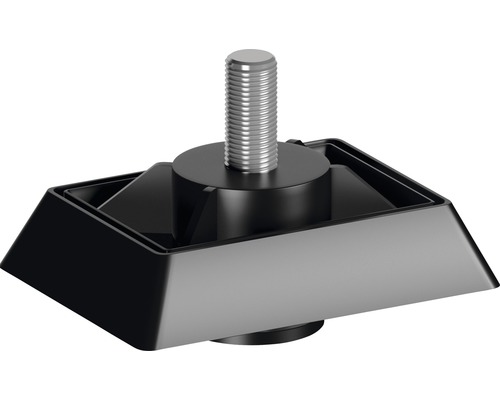 SCHULTE Verstelbare voetjes Profi 42x28 mm zwart, 2 stuks SCHULTE Verstelbare voetjes Profi 42x28 mm zwart, 2 stuks