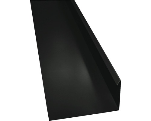 PRECIT Hoekplaat met waterslag, RAL9005 zwart, 1000x80x155 mm