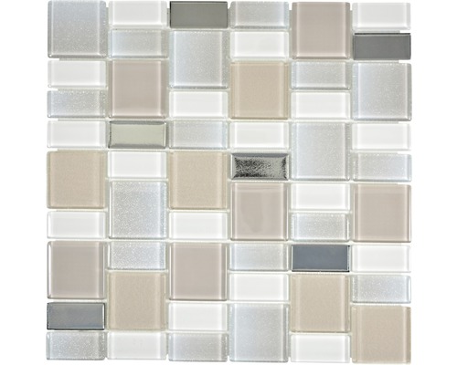 Mozaïektegel glas Dazzle 36P beige mix 30x30 cm