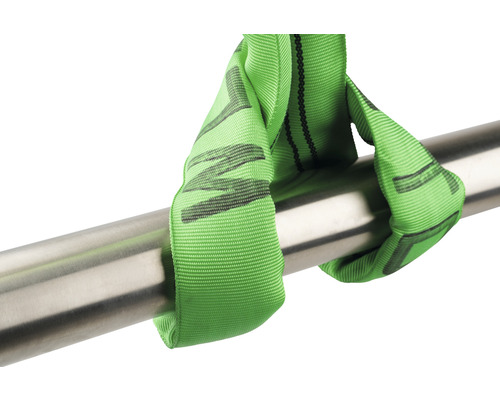 Textiel hijsband met een metalen buis.