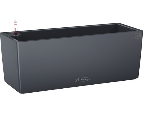 LECHUZA All-in-One Set Balkonbak Color Balconera Kunststof grijs 50x19x19 cm Rechthoekige plantenbak met waterniveau-indicator